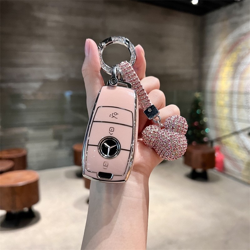 老款奔驰钥匙套C180L真皮GLC260车E300L包S320L扣ML350装饰GL400 - 图0