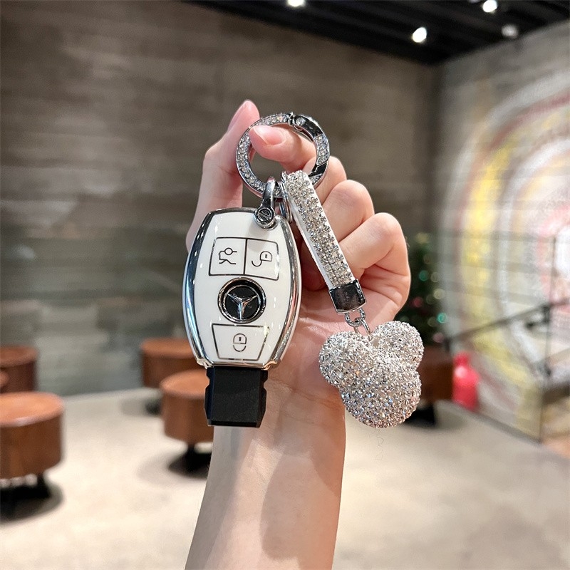 老款奔驰钥匙套C180L真皮GLC260车E300L包S320L扣ML350装饰GL400 - 图2