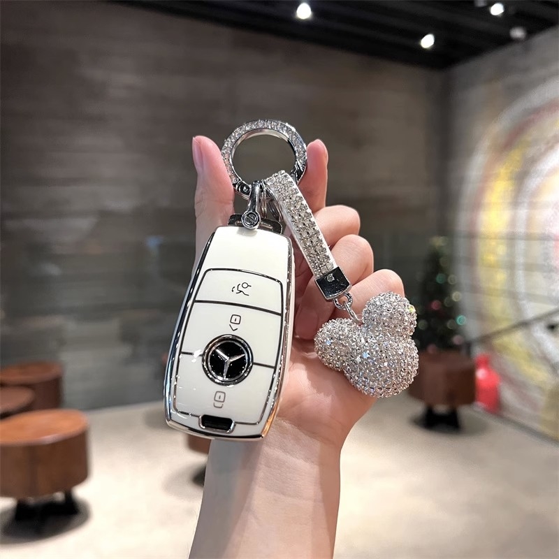 老款奔驰钥匙套C180L真皮GLC260车E300L包S320L扣ML350装饰GL400 - 图1