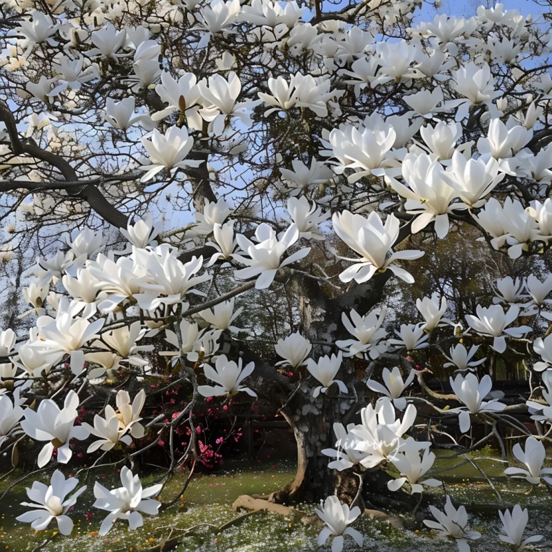 白玉兰花树苗带花苞广玉兰树室外庭院别墅大门口风景树农村门前树 - 图1