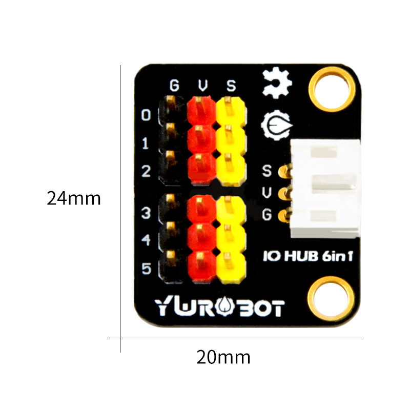 【YwRobot】适用于Arduino  PH2.0转杜邦3P一分六IO HUB 6in1模块 - 图1