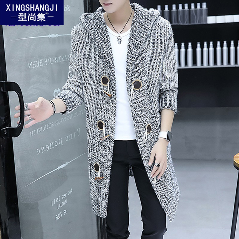 秋冬季男士毛衣针织韩版个性开衫 型尚集风衣