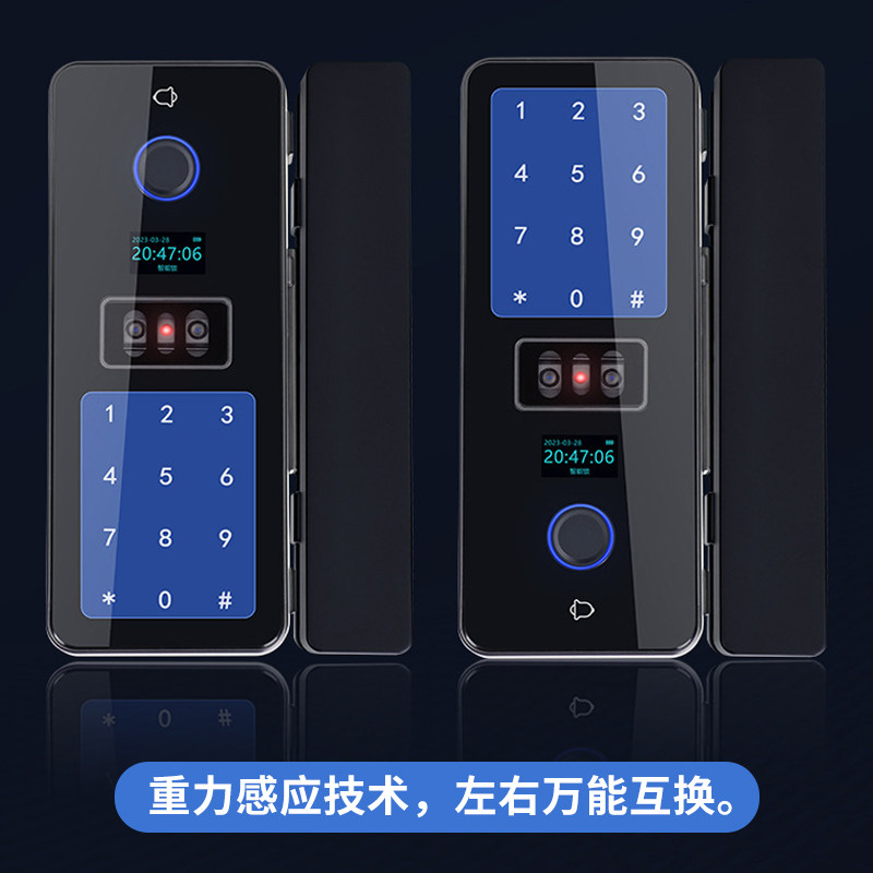 Lunbang face recognition fingerprint password swipe card glass door