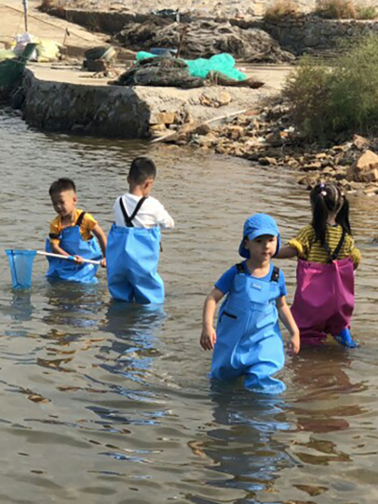 苏舰新多款儿童连体下水裤小孩捕鱼防水衣服耐磨耐脏沙滩服水鞋 - 图0