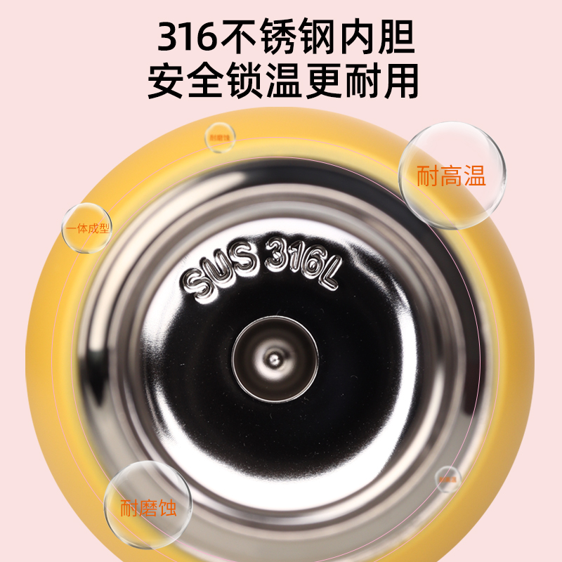 曙曦儿童保温杯316L钢水杯子宝宝吸管杯学生一盖双饮杯卡通保温壶 - 图1