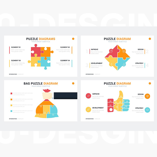 Puzzle Infographics 19款商业拼图拼版图表PPT模版专业演示文稿 - 图1