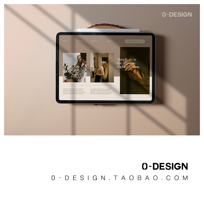 6款极简优雅原木光影iPad网页App应用ui界面设计作品贴图ps样机-图3