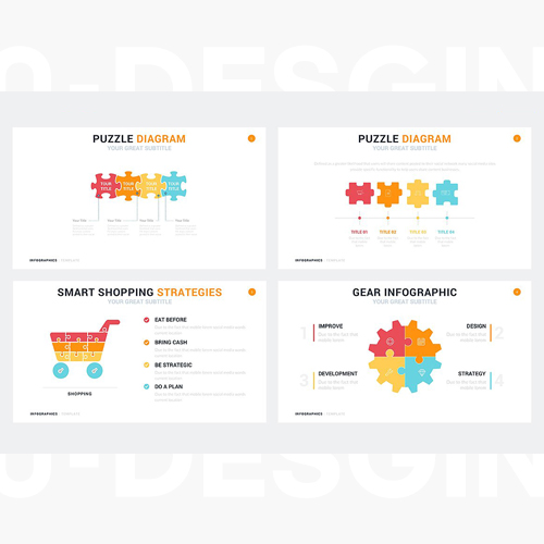 Puzzle Infographics 19款商业拼图拼版图表PPT模版专业演示文稿 - 图0