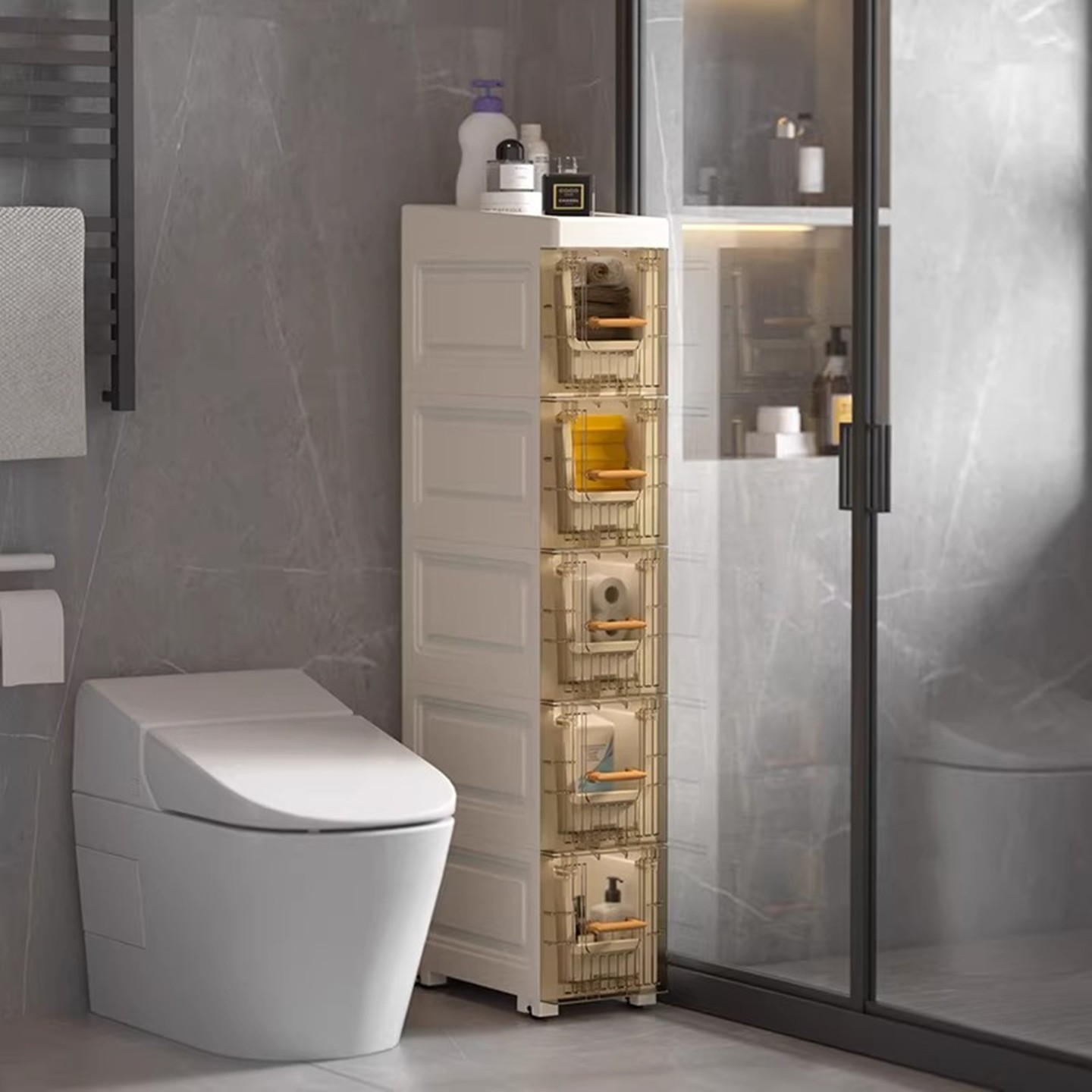 日本精工窄缝储物柜厨房夹缝收纳柜置物架卫生间缝隙落地抽屉柜子,淘宝优惠券,粉丝福利购,淘宝优惠卷