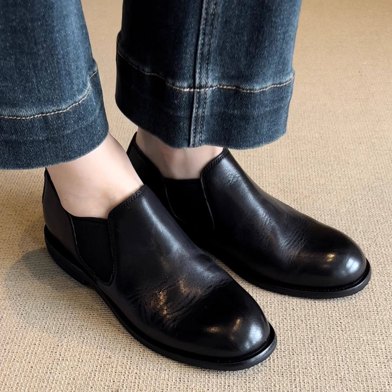 25春季新款乐福鞋一脚蹬百搭英伦风小皮鞋男女套脚通勤豆豆鞋情侣,淘宝优惠券,粉丝福利购,淘宝优惠卷