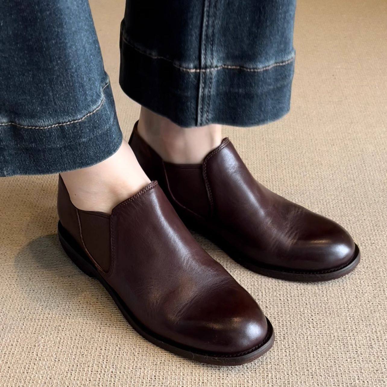 25春季新款乐福鞋一脚蹬百搭英伦风小皮鞋男女套脚通勤豆豆鞋情侣,淘宝优惠券,粉丝福利购,淘宝优惠卷