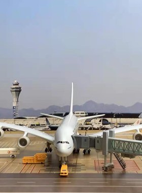 空客A380阿联酋航空带灯光起落架仿真民航客机新加坡南航飞机模型