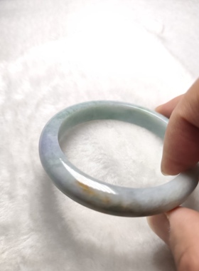 天然翡翠手镯紫罗兰手镯58.9㎜，飘紫飘绿飘黄 58.9*11*8㎜