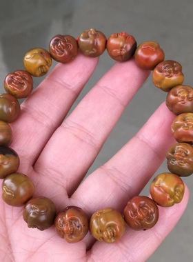 凉山南红包浆料弥勒手串1234567890㎜手串链满肉满色辣椒锦红包浆