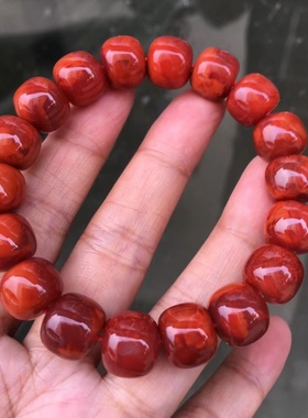 瓦西料南红老型手串单珠多宝文玩饰品1234567890㎜手链满肉百搭男