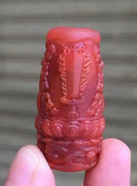 南红玛瑙苏工吊坠挂件桶珠柿子玫红虚空藏菩萨民族风国风原创精美