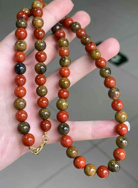 精品南红包浆妈妈链海蓝宝铜发晶草莓晶舒俱来翡翠18k金吊坠挂件