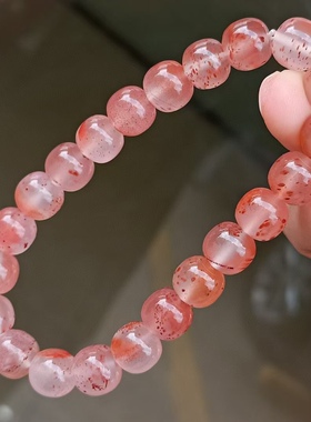 天然南红冰飘老形满天星单圈手串戒指天珠三通复古背云流行时尚女