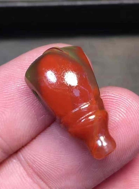 极品推荐云南巧家南红玛瑙黄皮包浆悟道苏工雕刻男女款饰品首饰