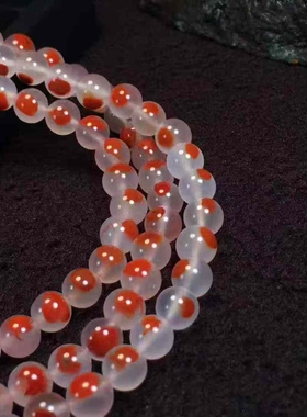 特色珍藏品南红玛瑙九口高冰鸿运当头108佛珠 一点红珠宝古玩收藏