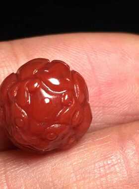 11.6mm精品保山南红玛瑙貔貅单珠哑光柔光磨砂配多宝手串男女款