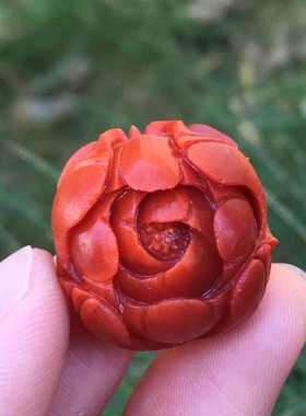 凉山南红瓦西料牡丹花吊坠多宝文玩饰品1234567890㎜手串手链满肉