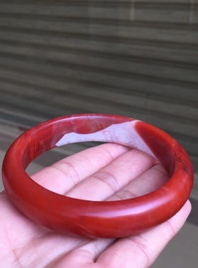 川料南红柿子红手镯单珠多宝文玩饰品1234567890㎜手串手链满肉女