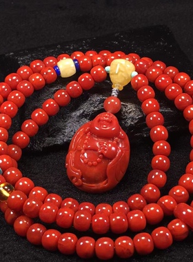 瓦西料南红老型108珠手链盐源背云流行时尚饰品手把摆件多宝文玩