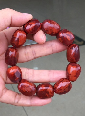 瓦西南红老邢手串盐源玛瑙单珠多宝文玩饰品1234567890㎜手链满肉