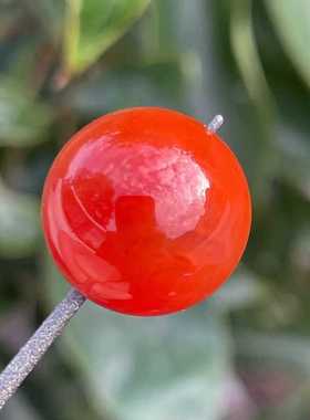 南红16mm配饰圆珠单珠珠宝古玩收藏旧物件手串吊坠挂件