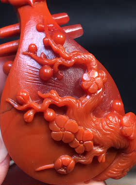 瓦西南红苏工精雕满色满肉柿子红俏玫瑰红枇杷吊坠挂件百搭项链女