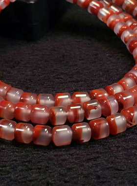 九口南红高冰直切聚宝盆108珠多圈手链编织diy手串手链民族风格女