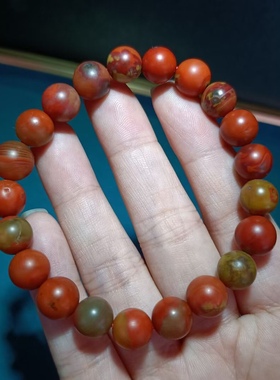 天然南红鸡红包浆料单圈手串盐源和田玉天河石海蓝宝流行时尚饰品