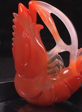 原矿南红九口料雕刻虾吊坠多宝文玩饰品1234567890㎜手串手链满肉