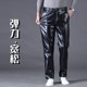 皮裤男士防风秋冬季摩托车加绒加厚保暖薄款中老年防水骑行穿裤子