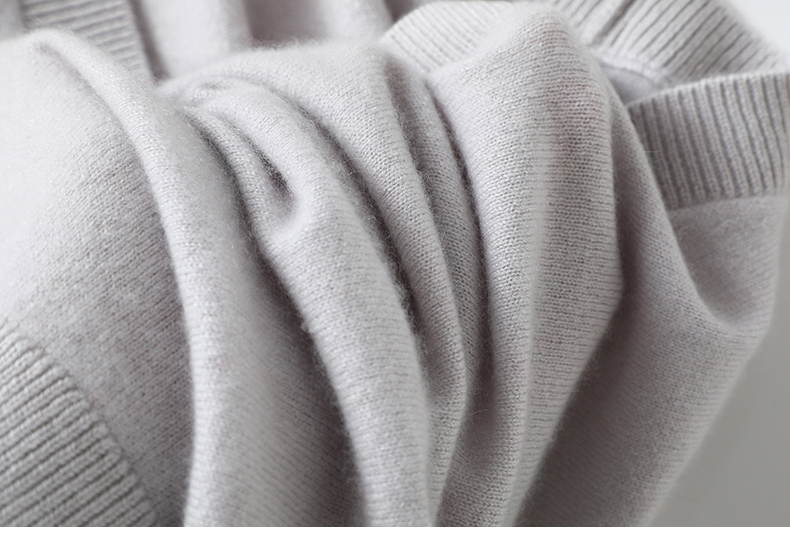 自在简括~随性舒适V领羊绒开衫女纯羊绒毛衣针织开衫外套宽松秋冬 - 图1