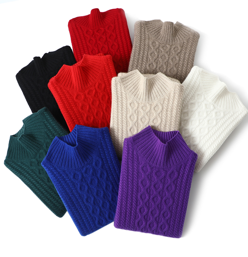 偏爱内外兼修~半高领羊绒衫女100%纯山羊绒加厚宽松中长款毛衣女,淘宝优惠券,粉丝福利购,淘宝优惠卷