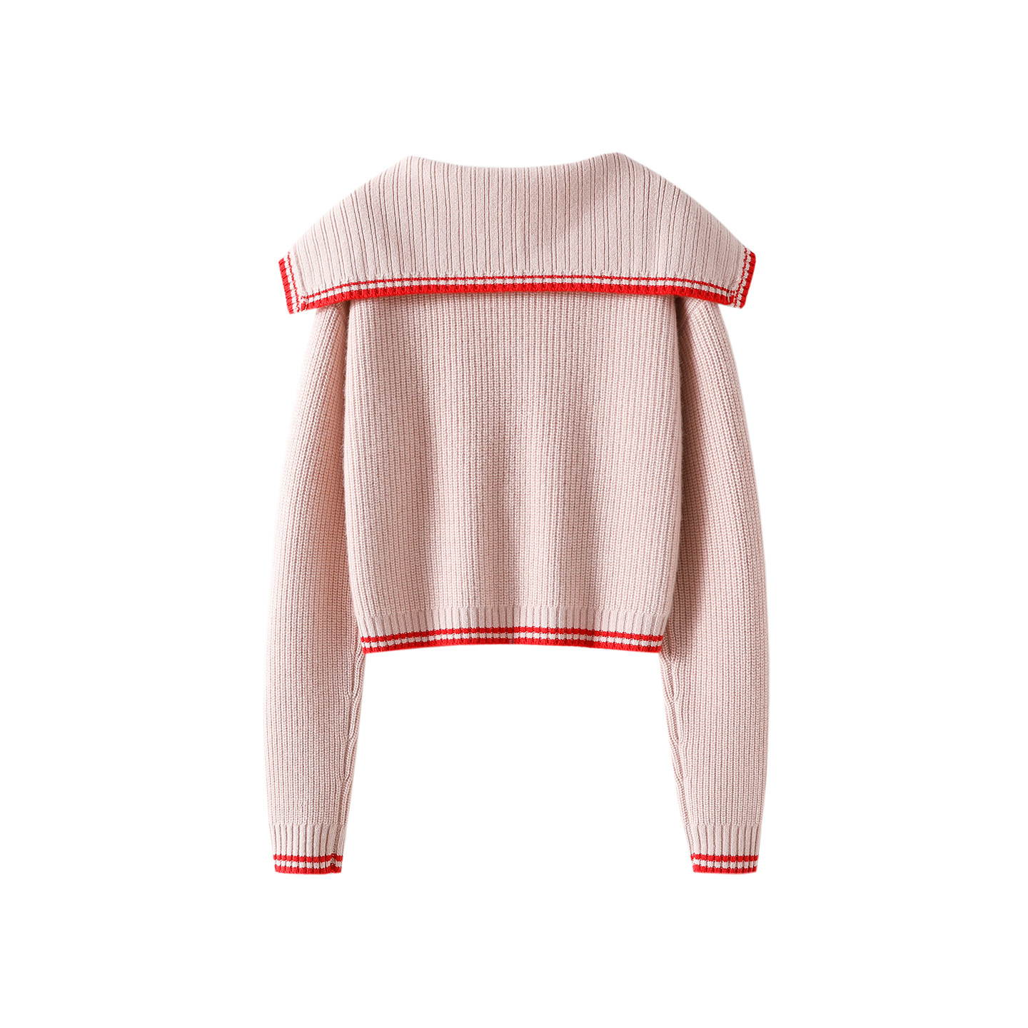 官方！随性腔调~海魂少女海军领蝴蝶结100%纯山羊绒开衫短款毛衣,淘宝优惠券,粉丝福利购,淘宝优惠卷