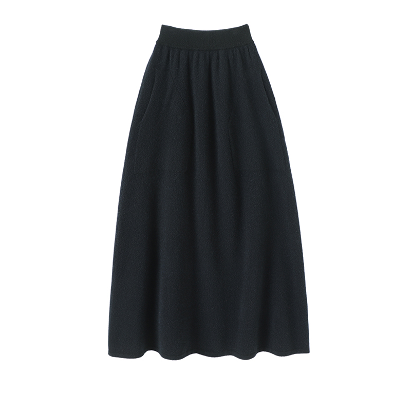 一眼心动!念念不忘~100%纯羊绒半身裙女长款羊绒裙子A字伞裙加厚 - 图2