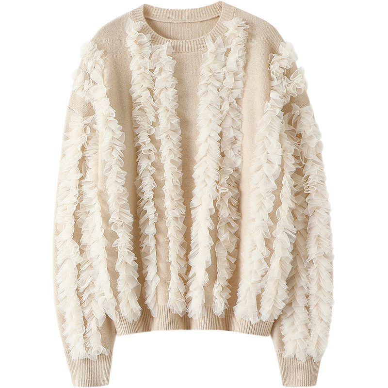 我滴妈！！巨美！网纱24新款加厚100%纯山羊绒衫女纯羊绒毛衣圆领,淘宝优惠券,粉丝福利购,淘宝优惠卷