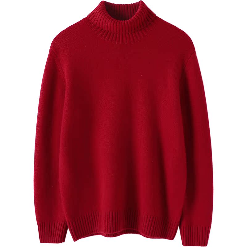 殿堂级好货！加厚纯山羊绒衫男士高领羊绒毛衣套头打底针织衫宽松 - 图3