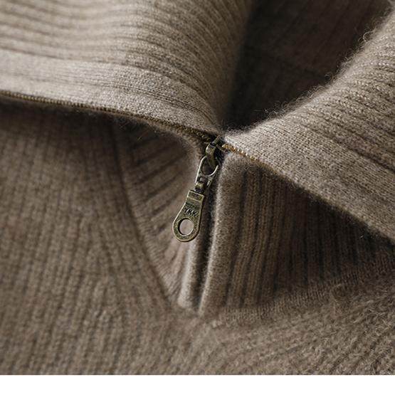 启超处处心动！〓绒+〓拉链大翻领粗针羊绒衫女纯羊绒毛衣2024冬,淘宝优惠券,粉丝福利购,淘宝优惠卷