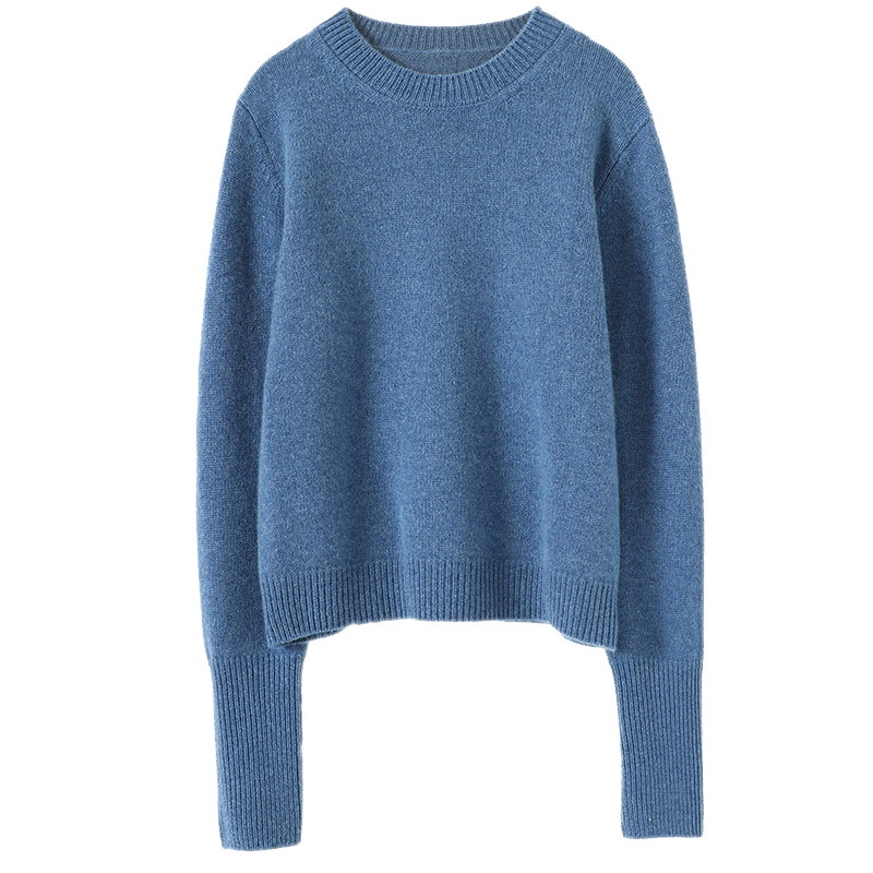 倾城之约！气质牛仔蓝！纯羊绒毛衣女圆领套头山羊绒衫加厚新款,淘宝优惠券,粉丝福利购,淘宝优惠卷