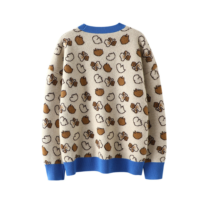 摩登花样时髦~减龄提花重磅加厚羊绒衫女圆领针织纯羊绒毛衣宽松,淘宝优惠券,粉丝福利购,淘宝优惠卷