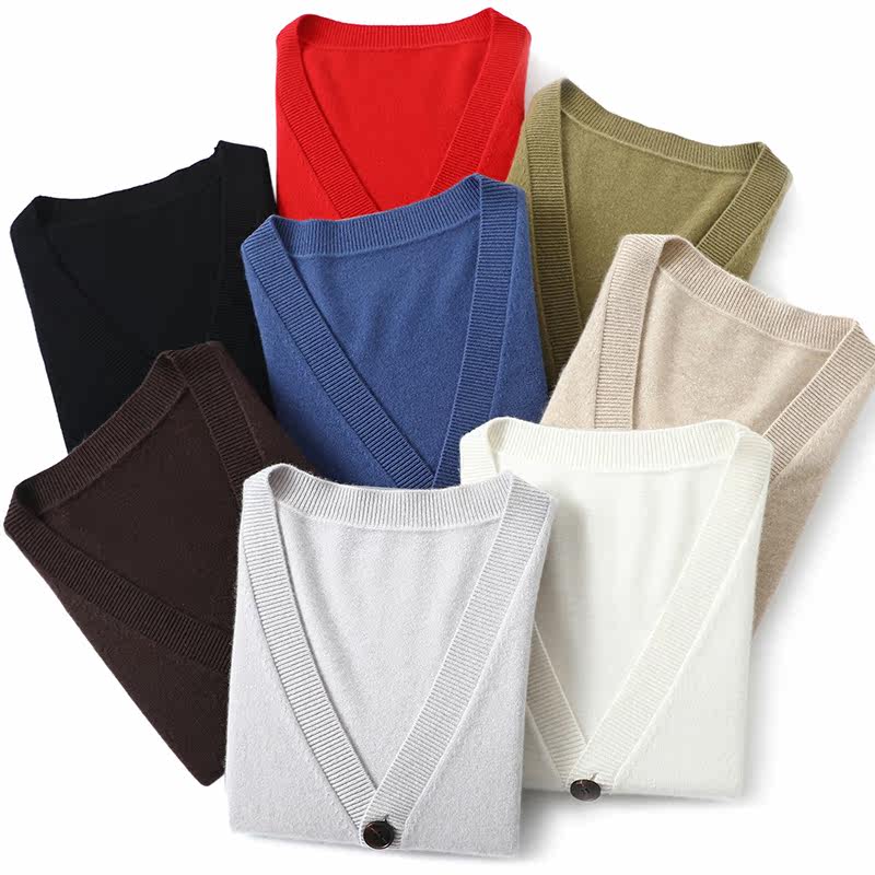 瞬间气质！外搭开衫高级感V领羊绒衫女纯羊绒毛衣针织衫外套宽松,淘宝优惠券,粉丝福利购,淘宝优惠卷