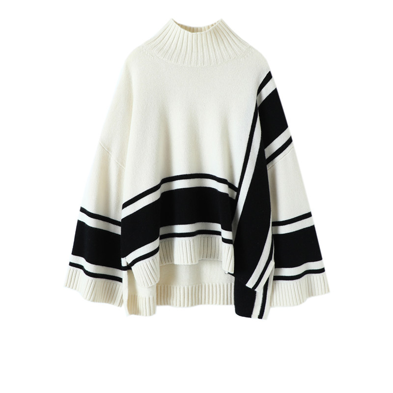 有范爱到爆！2024新款加厚100%纯山羊绒衫女高领落肩针织衫慵懒风,淘宝优惠券,粉丝福利购,淘宝优惠卷