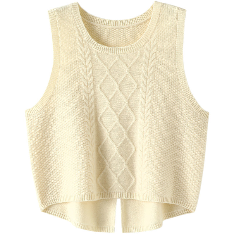 逆天品质感！好搭~针织羊绒衫女马甲无袖后开叉纯羊绒打底衫秋冬,淘宝优惠券,粉丝福利购,淘宝优惠卷