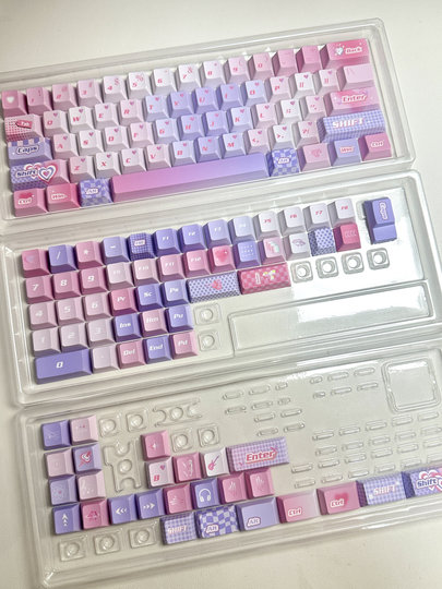 Persimmon Studio original personalisierte Tastenkappe Millennium Sweetheart rosa lila y2k original hochsublimiertes pbt niedlich