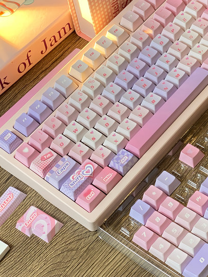 Persimmon Studio original personalisierte Tastenkappe Millennium Sweetheart rosa lila y2k original hochsublimiertes pbt niedlich