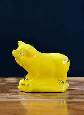 小白色陶瓷猪摆件生肖发财家居客厅桌面装饰工艺品招财镇宅风水猪